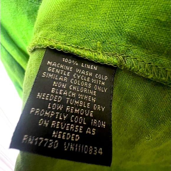 Linen Green Sleeveless long midi Dress summer lightweight tiered cottage skirt - Picture 4 of 4